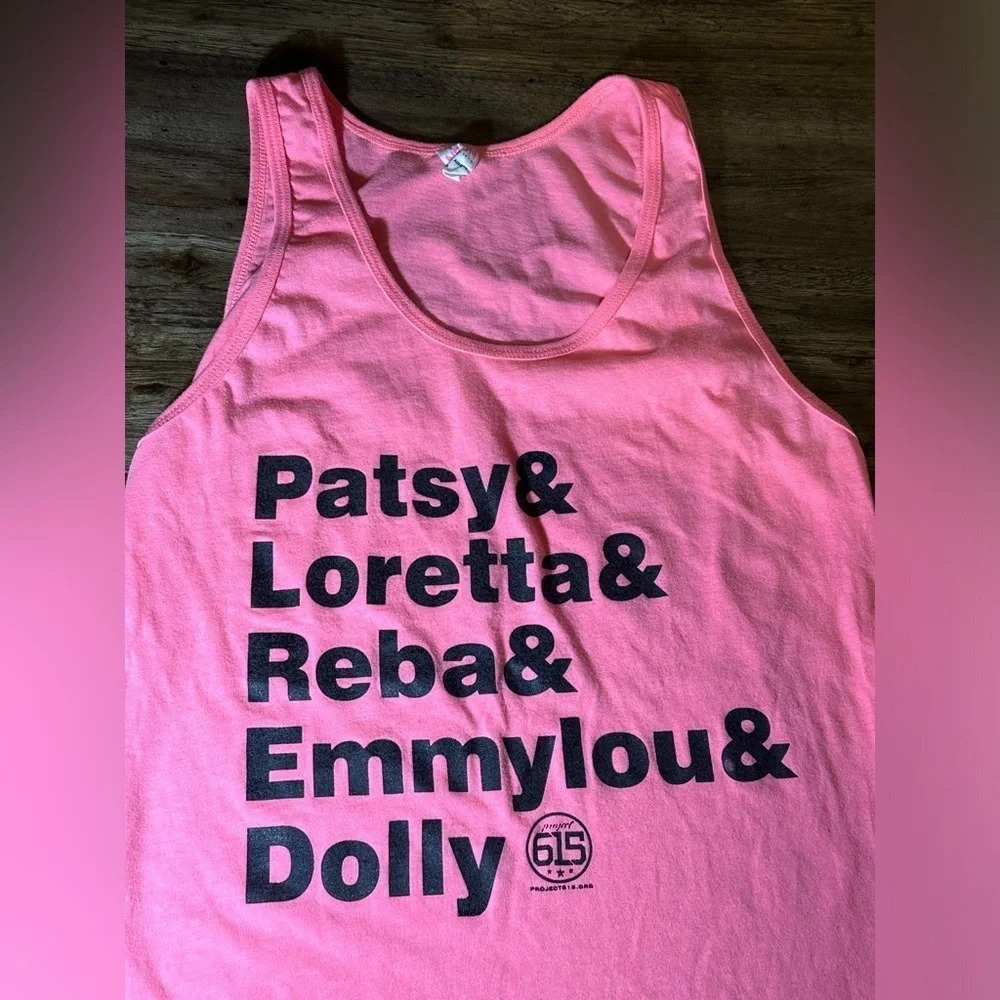SALE country music tank top pink by project 615 Nashville women’s size medium
